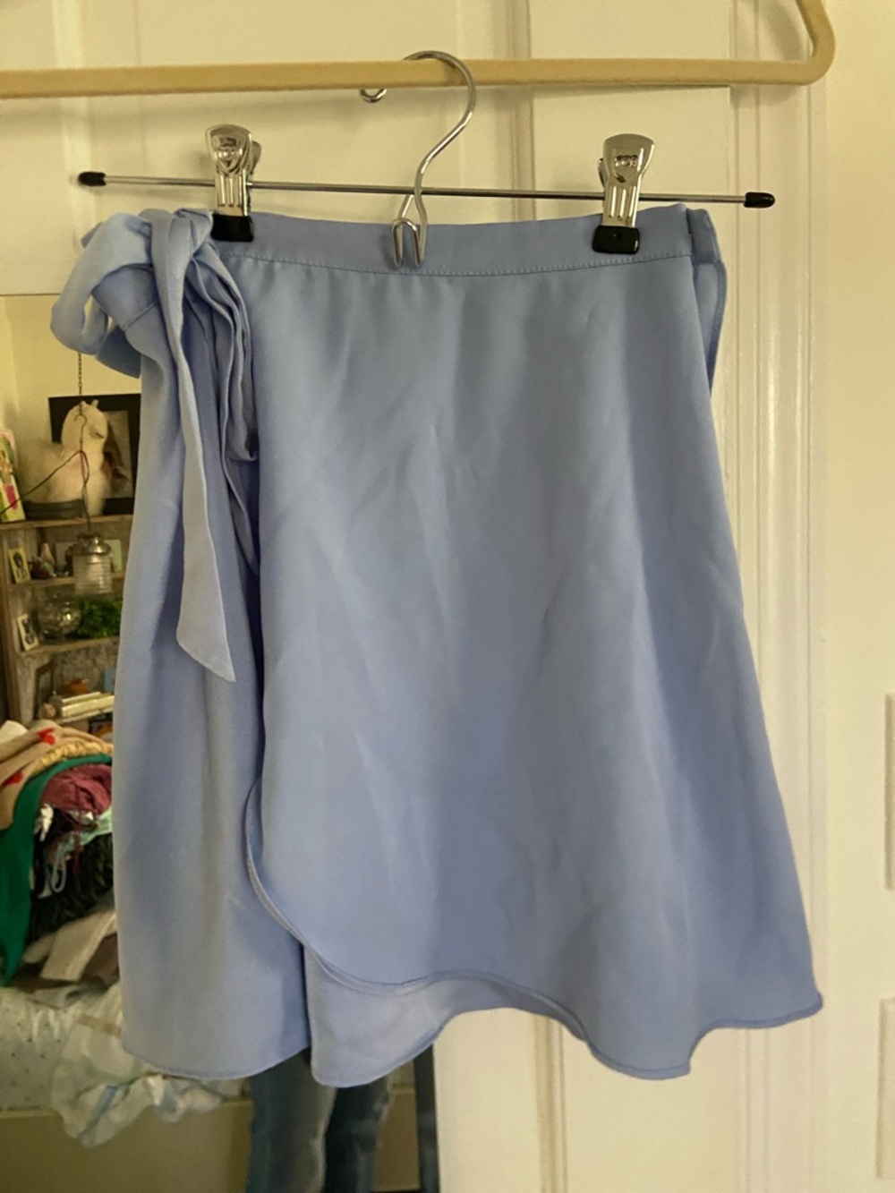 Light Blue wrap waist Mini Skirt